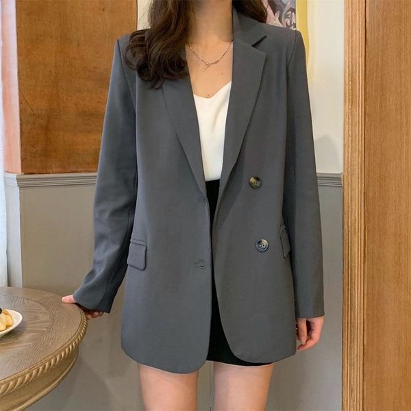 

korean style spring autumn women's belt suit design jacket casual breasted woman's blazer y1106 mied, White;black