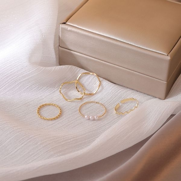 

zqct simple beautiful accessories ringfinger geometric band rings net red temperament versatile joint set hand accessories, Silver