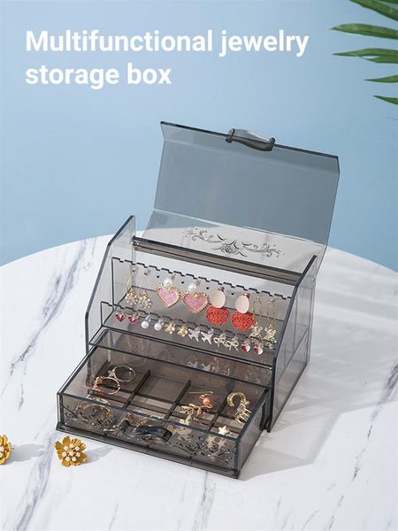 

transparent drawer makeup box lipstick storage dustproof jewelry acrylic boxes & bins
