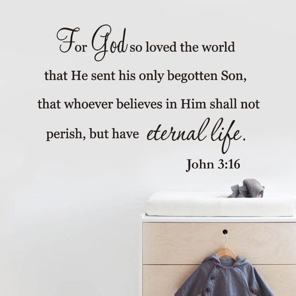 

wallpapers bible verse john 3:16 scripture christian wall art sticker decal