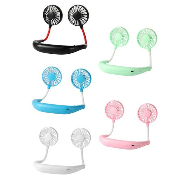 

halter portable lazy sports fan mini hanging neck usb rechargeable air cooler outdoor electric fans