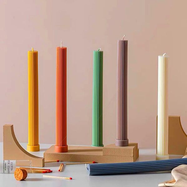 

craft tools long gear texture acrylic candle mold for handmade deskdecoration candlelight dinner mould