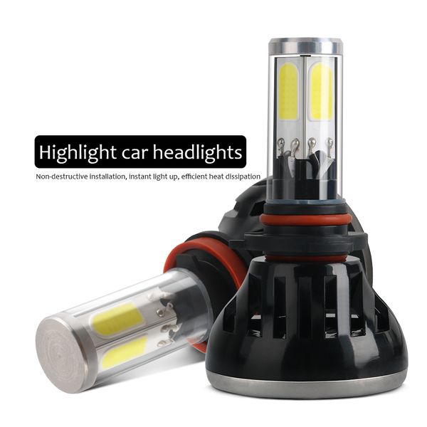 

2pcs g5 car headlight h4 led h7 h8 h11 hb3/9005 hb4/9006 h1 h3 880 881 80w 8000lm cob 4 sides auto bulb headlamp 6000k white 12v