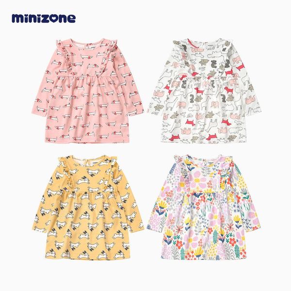 

baby girl dress long sleeve cotton girl's dresses, Red;yellow