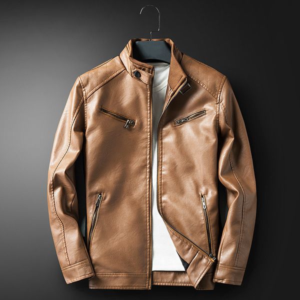 

men's leather & faux moda casual amarelo homens bombardeiro jaquetas de couro do plutÃ´nio moto motociclista jaqueta menino falso g, Black