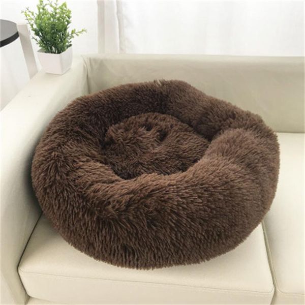 

kennels & pens large dog bed pet beds sleeping for cat's house round plush cat washable warm comfortable accessories supplies 80cm