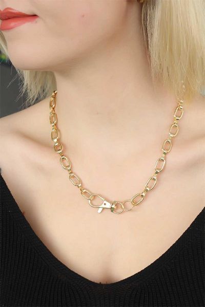 

earrings & necklace gold color chain design women, Silver