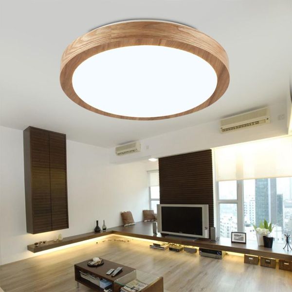 

ceiling lights led light nordic wood 6cm modern lamp remote control minimalist living room creative rubber bedroom mounted lighting