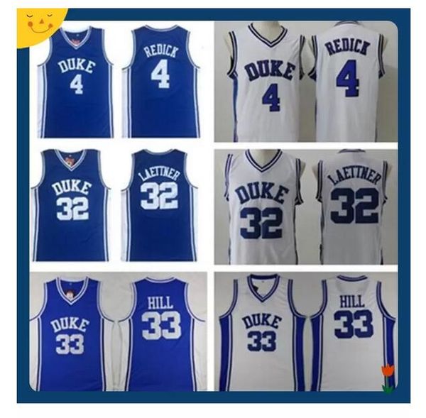 

duke blue devils jersey 4 jj redick jerseys 32 christian laettner 33 grant hill white all stitched ncaa basketball wear, Black;red