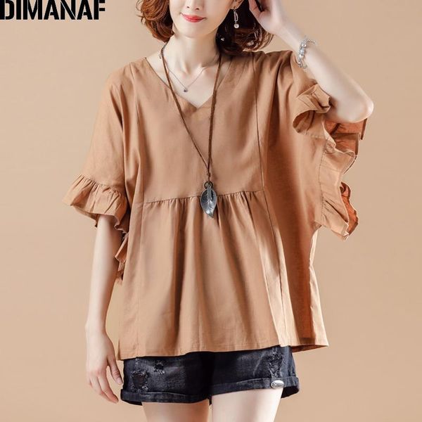 

women's blouses & shirts dimanaf summer plus size blouse women clothing oversize pleated ruffles cotton elegant lady tunic casual loos, White