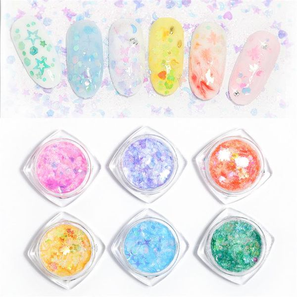 

nail glitter 1box holographic art powder sequins flakes eyes palette monochrome shimmer makeup tool shinning colours, Silver;gold