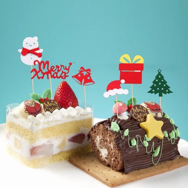 

other festive & party supplies 1set christmas tree cake er toothpick inserted card birthday wedding cupcake decorating gifts