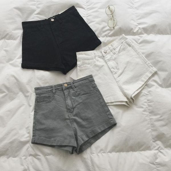 

women's jeans 2021 summer women pants black short solid high waist jenas shorts womens, Blue