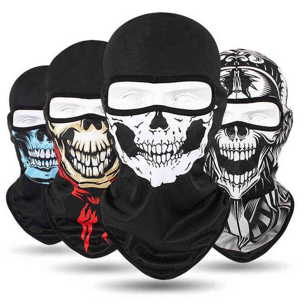 Schädel Druck Bandana Balaclava volle Gesichtsmaske Schal Outdoor Fishing Jagd Wandern Radfahren Hals Gaiter Gesichtsabdeckung Schild Y1229