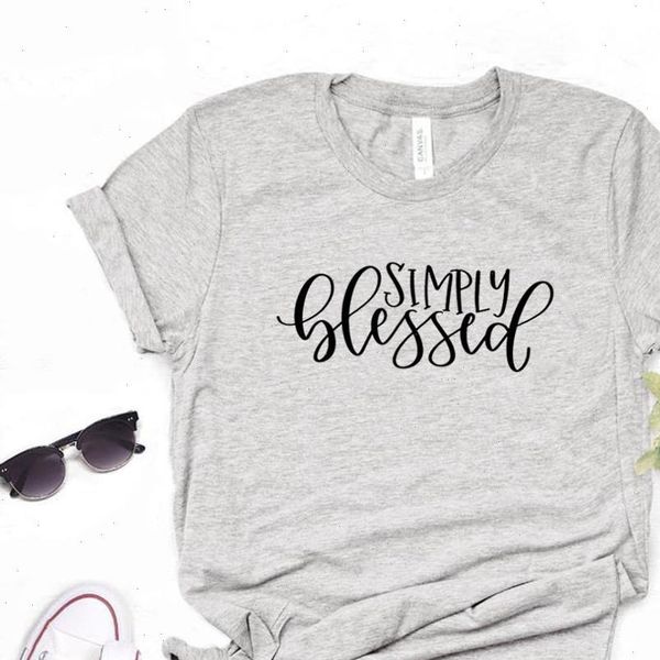 

women simply blessed tshirt cotton casual funny t shirt gift for lady yong girl tee 6 color drop, White