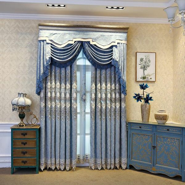 

curtain & drapes curtains tulle for living room and bedroom european grade embroidery revenue stamp white