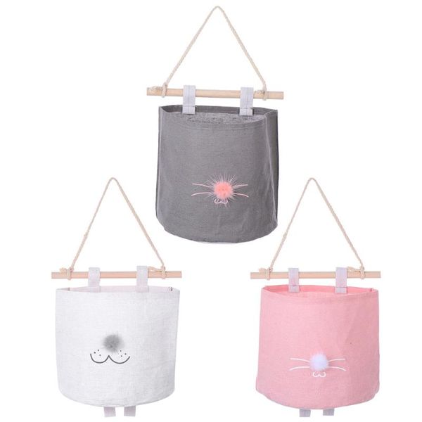 

3pcs practical delicate lovely durable detachable hanging pouch storage container bag wall for home boxes & bins