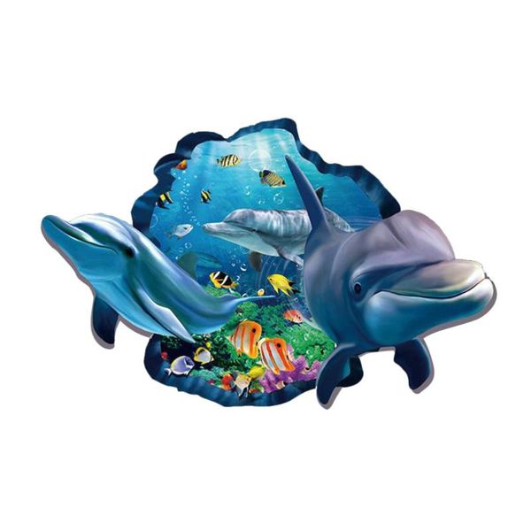 

wall stickers 3d ocean dolphin decors peel & stick arts decals removable diy cartoon murals decoration for nursery room toi