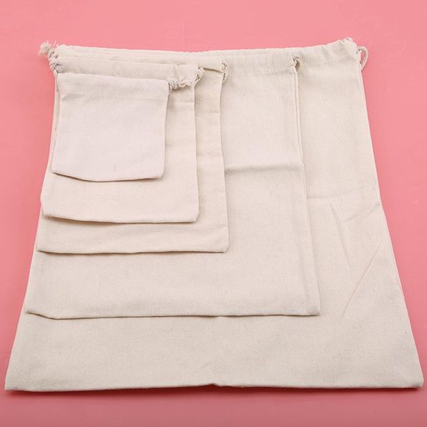 

storage bags jute gift drawstring pouch box packaging for linen jewelry display wedding sack burlap bag diy