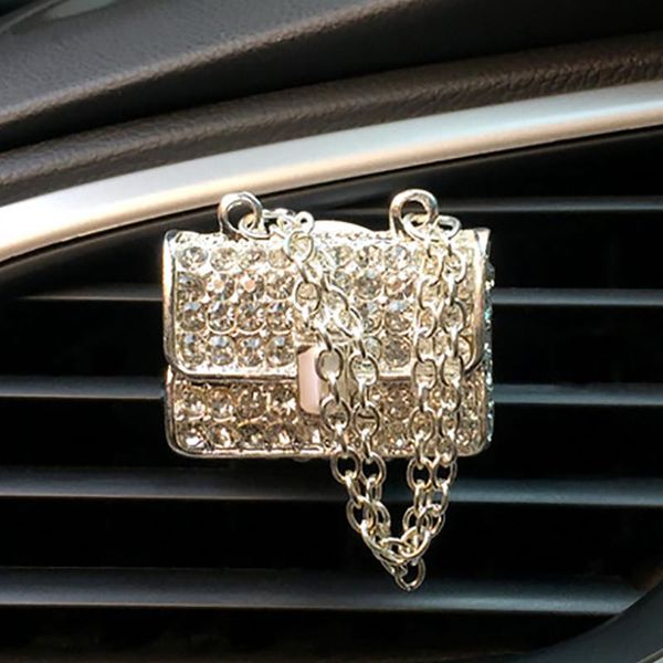 Decorações interiores acessórios do carro bling meninas bolsa de salto alto ambientador saída automática perfume clipe difusor elegante dec237t