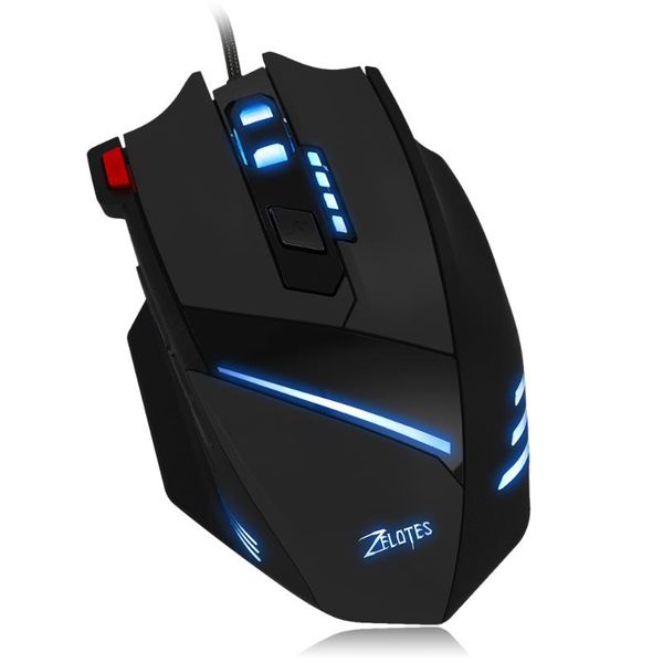 

t-60 programmable led backlight mice3200dpi wired gaming mouse optical usb computer 7 buttons mouses for pc gamer mice