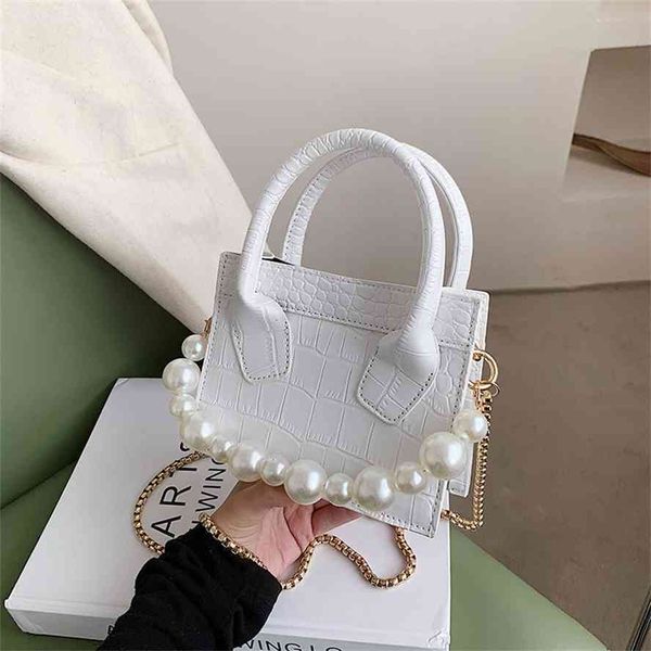 

net red pearl hand women's 2021 new fashion korean chain single shoulder mobile phone bag