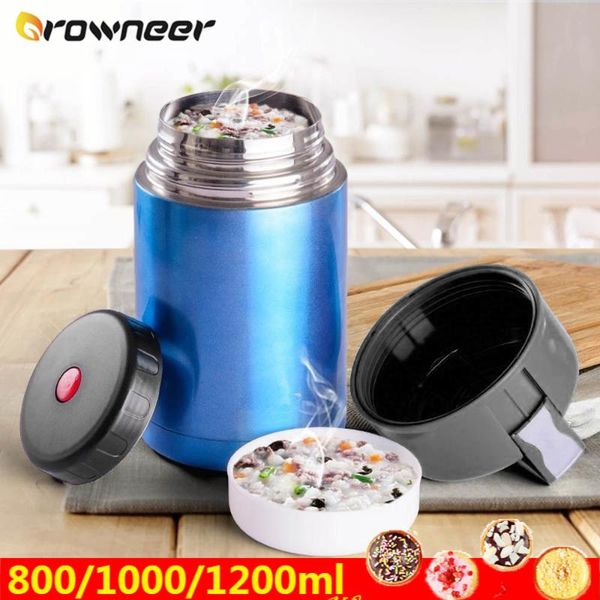 

water bottles 800/1000/1200ml large heat preservation lunch bento box leak proof portable vacuum braising pot cook porridge soup container