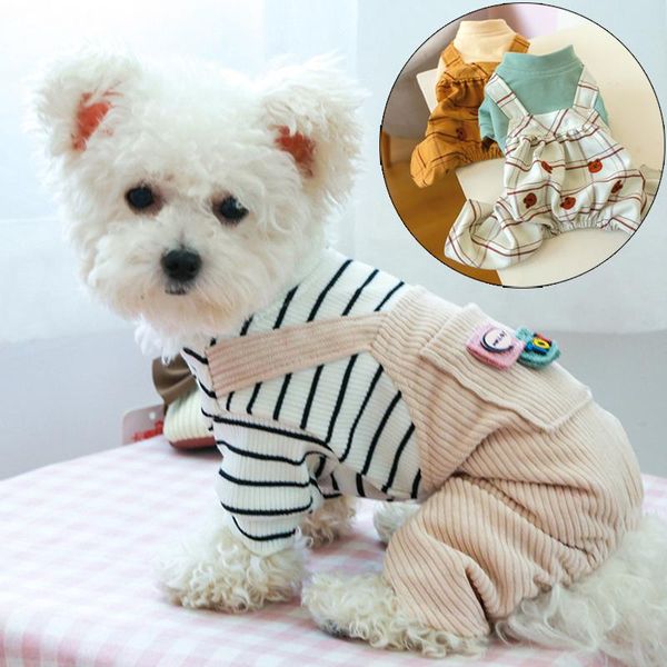 

dog apparel puppy cat pajama jumpsuit clothes winter warm pet costume for small dogs chihuahua maltese overalls roupa de cachorro