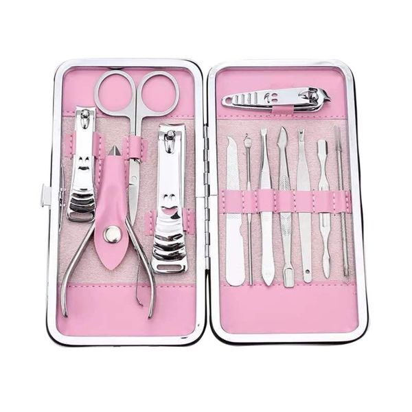 

nail art kits 12pcs stainless steel manicure grooming kit professional cutter trimmer tweezers scissors pedicure tools nails toe clipper