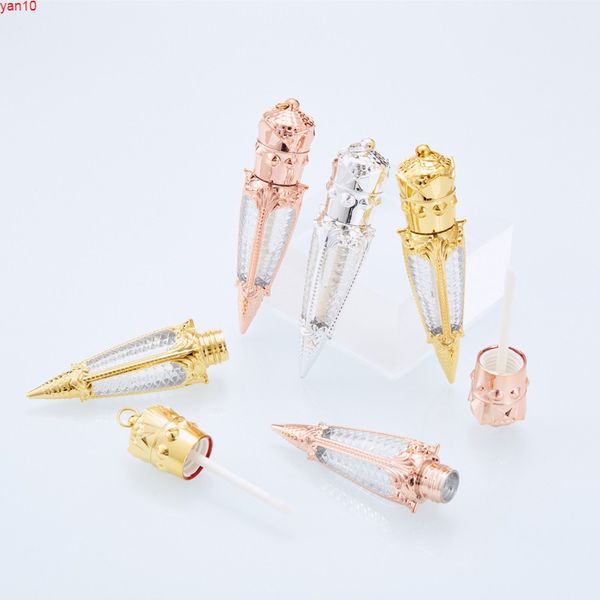 

5ml rose gold silver crown plastic lip gloss empty tube cosmetic wand lipgloss diy lipstick packaging container 10/30/50pcshigh qty
