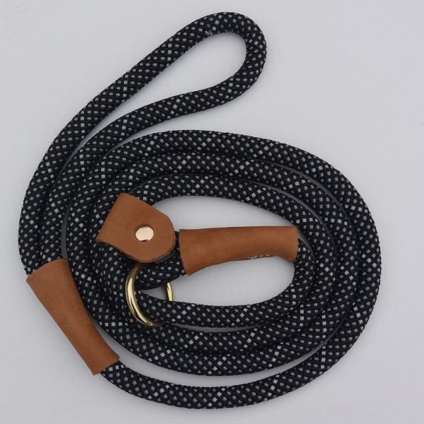 

dog collars & leashes reflective leash for large dogs training pet product 5 ft black color harnesses accessory adjustable
