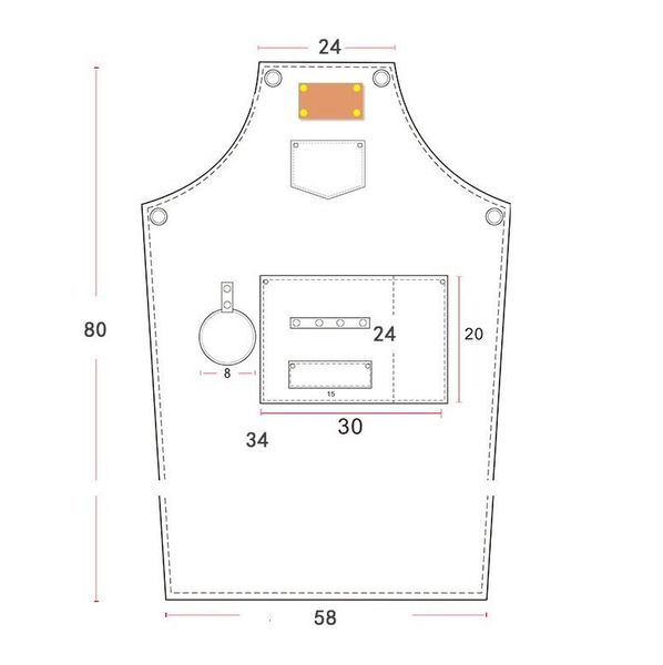 

storage bags canvas bib leather chef kitchen apron women men barista bartender pockets home barber coffee restaurant protective pinafore