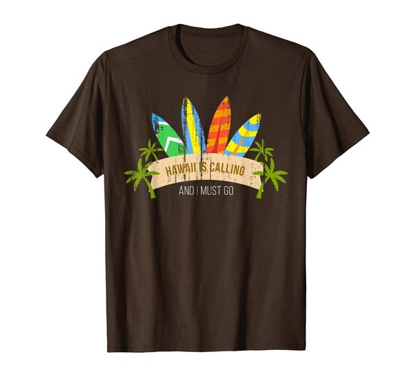 

Distressed Retro Hawaii Is Calling And I Must Go Gift T-Shirt, Mainly pictures