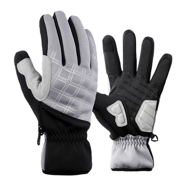 

thermal cycling full finger gloves touch screen winter warm outdoor glove, Black