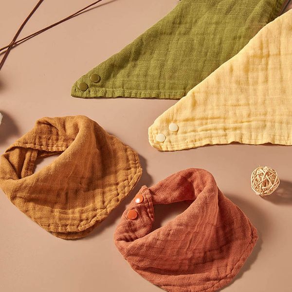 

baby bibs newborn burping cloths boys girls accessories child towel cotton rainbow dots soft infant feeding triangular scarf b7096