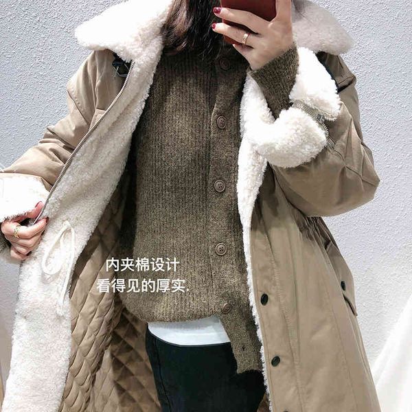 

women's down & parkas mooirue autumn winter harajuku parka jacket overcoat female women lamb cotton-padded loose o neck printing appare, Black