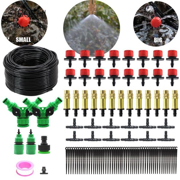 

watering equipments rbcfhl 5-50m garden automatic mist spray irrigation misting systemwith adjustable brass nozzle