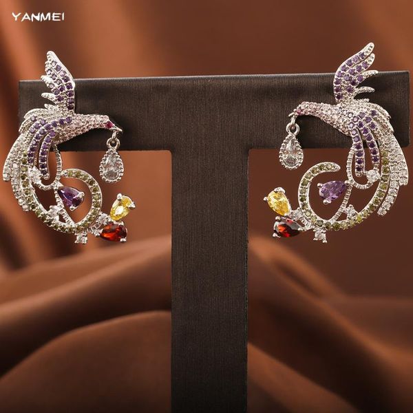 

stud selling phoenix color luxury earrings unique jewelry transparent cz women's wedding, Golden;silver