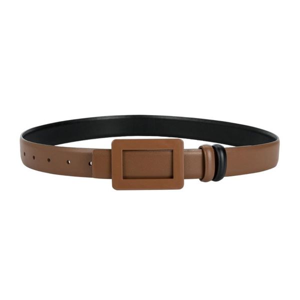 

belts 2021 women's leather belt pure color simple and light luxury design adjustable jeans decoration dress all-match, Black;brown
