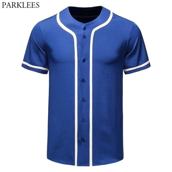 Maglia da baseball blu royal uomo donna estate manica corta hip hop swag streetwear maglietta da baseball uniforme da squadra maschile 210522
