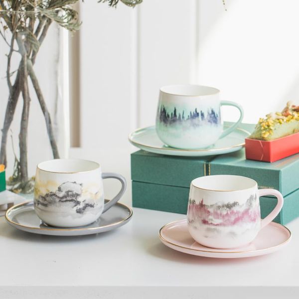 

cups & saucers luxury coffee mug ceramic travel breakfast cute turkish tazas de cafe cup and saucer set