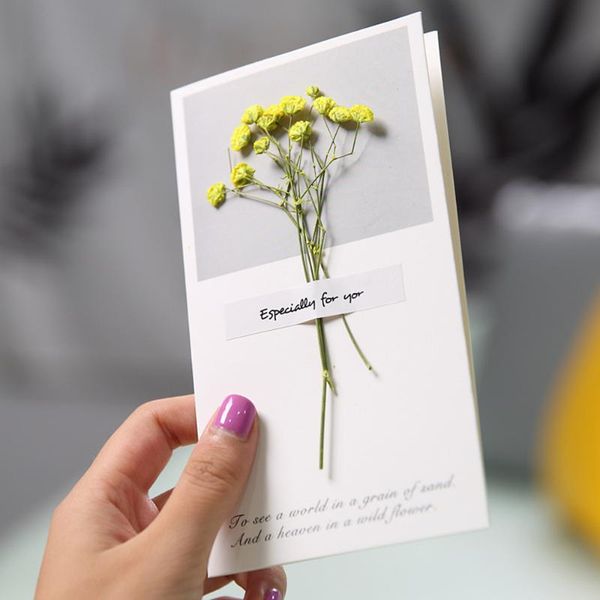 

custom business card thank you cards birthday valentines day gift dried flower greeting