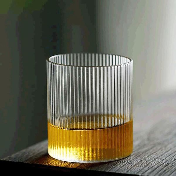 

wine glasses japanese creative ins glass cup juice drink coffee milk mug vertical pattern transparent handmade household office bar