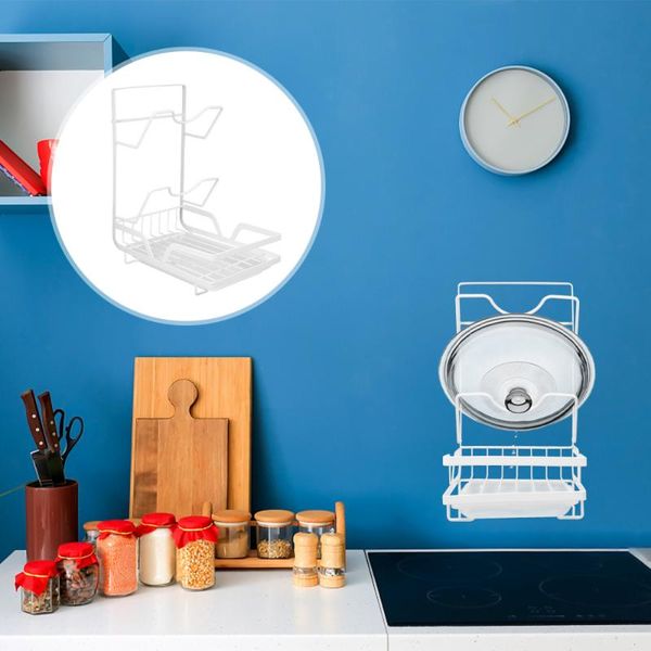 

hooks & rails multifunctional pot lid holder cutlery storage rack countercover