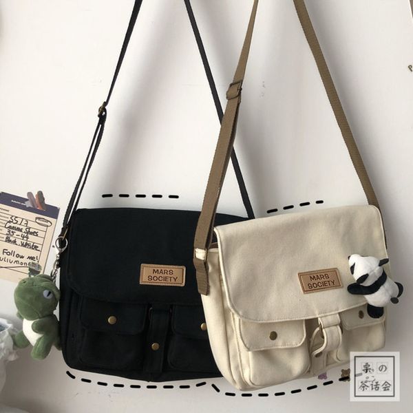 

women's canvas evening bag japanese department harajuku windsuit messenger female korean students shoulder