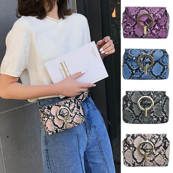 

waist bags stylish women handbag satchel snake skin print shoulder bag purse