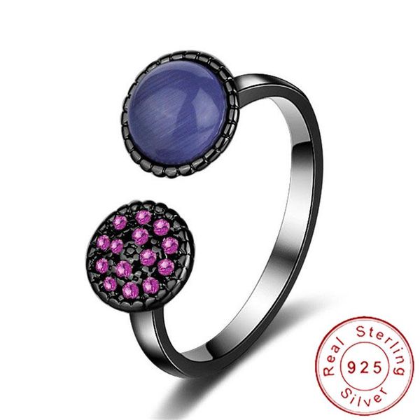 Ringos de cluster Luxo 925 prata esterlina redonda anel de pedra feminina Minimal Minimal Micro Pave Girls Jóias Minimalistas SR006