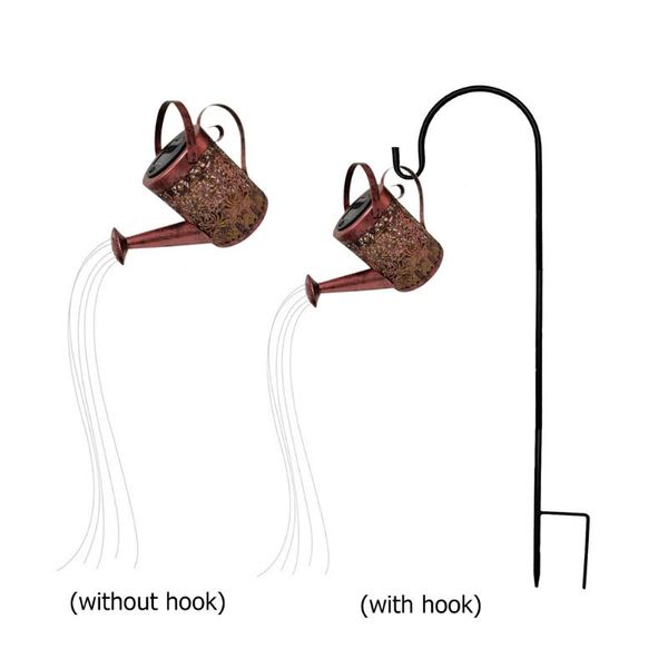 

lawn lamps led solar powered watering can string lamp garden art metal iron waterproof hollow projection water sprinkler kettle light