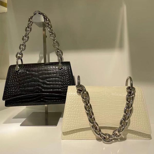 

evening bags style crocodile pattern thick chain tote bag leather lady handbag shoulder messenger