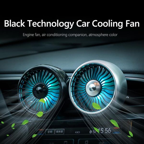 

rechargeable car truck usb fan mini deskÂ quiet officeÂ a/c air vent dashboard electric with 7 color light fans